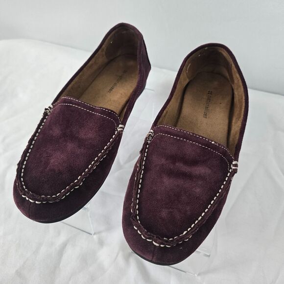 Naturalizer Slip On Shoes Women's Size 10 M Maroon Suede Leather Upper - Picture 1 of 16